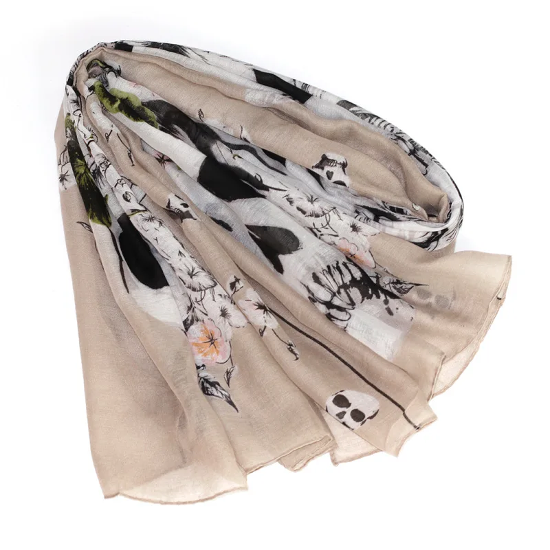 Новинка 2015 шали в виде черепа женские длинные мягкие аксессуары Классические