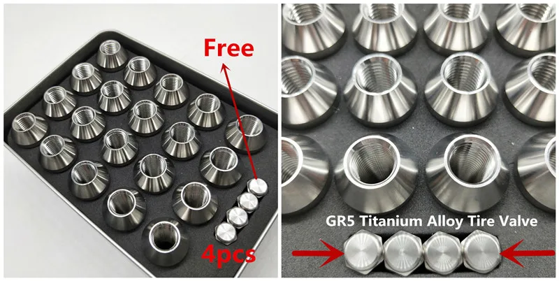 Титановый светильник PYTITANS TC4 Gr5 для гоночного колеса M12X1.5