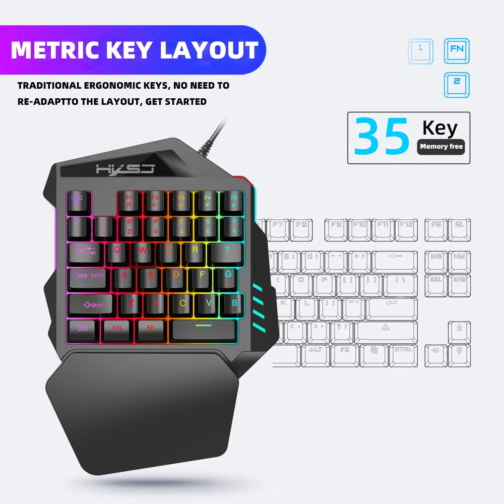 

Robot GO RGB Wired Gaming Keyboard 25 Keys Anti-Ghosting Mechanical Feel Ergonomics for PC Russian Spanish French