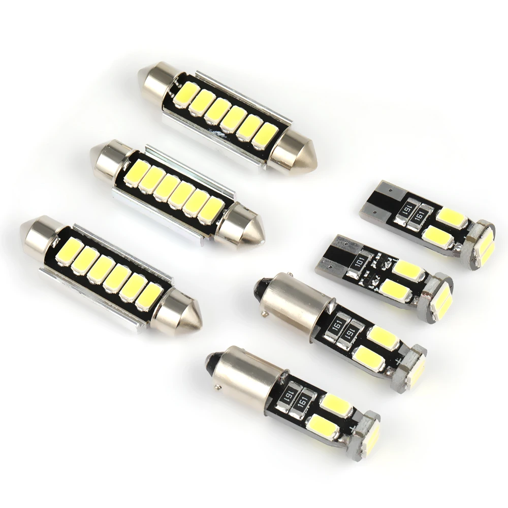 7PCS White LED SMD Car Interior Bulbs For Audi A4 B5 B6 B7 B8 License Plate Dome Map Overhead Reading Light 6500K | Автомобили и