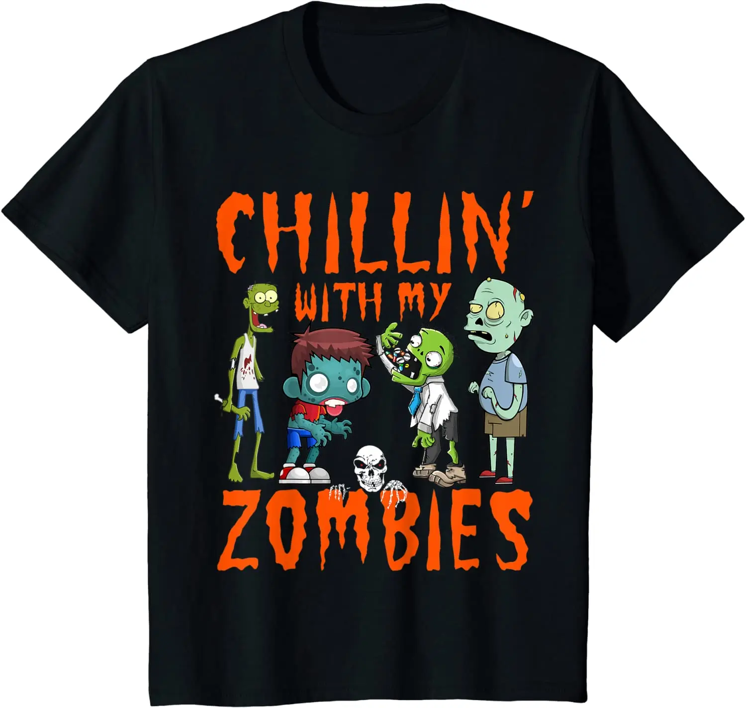 

Kids Chillin with My Zombies Halloween Funny Zombie Boys T-Shirt Summer Sale Oversized T-shirt