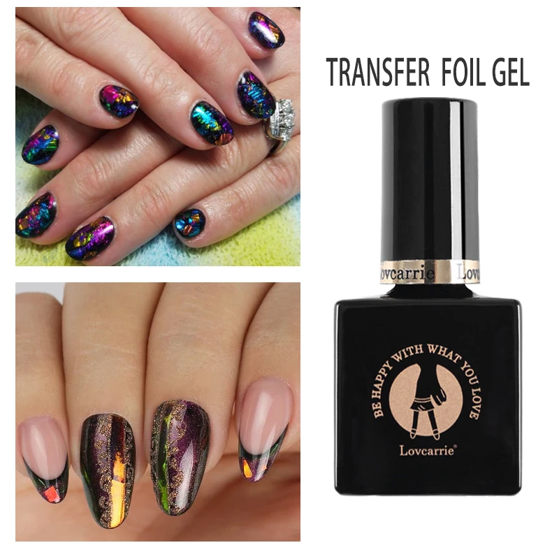 

LOVCARRIE UV Nail Gel Glue Foil LED Transfer Starry Clear Glue Liquid Manicure for DIY Nail Art Foils Stickers