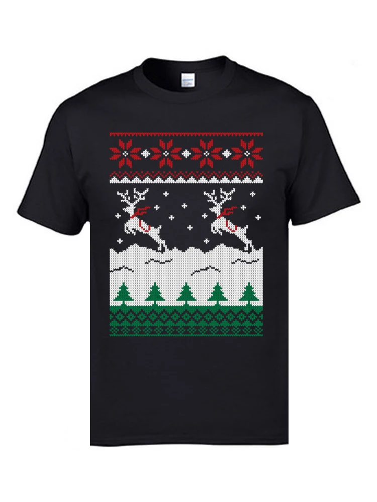 Забавные футболки из хлопка с новым годом модные новые лучший подарок ZZ Jumping Deer