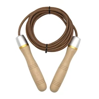 jr053c build in ball bearing wood handle leather 2 8m 6mm jump skipping rope