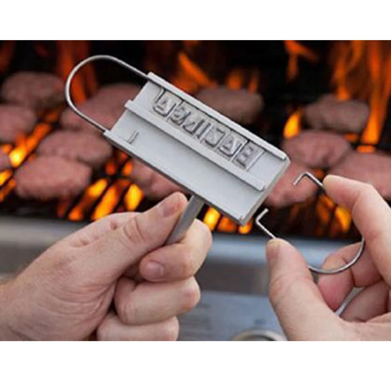 BBQ Barbecue Branding Iron Signature Name Marking Stamp Tool Meat Steak Burger 55 x Letters Arbitrarily arranged |