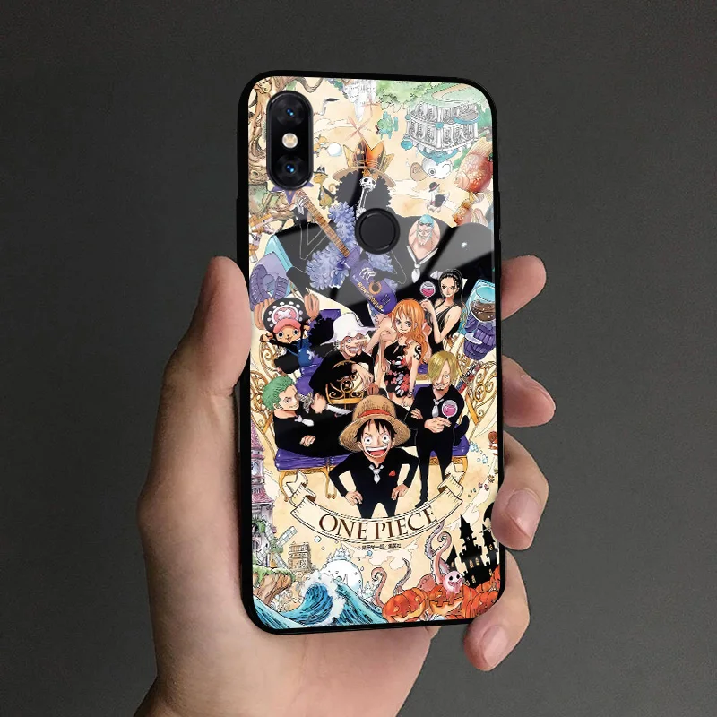 AE 3755 One piece Аниме Луффи Зоро соломенная шляпа мягкий силиконовый стеклянный чехол для телефона для Xiaomi mi 6 8 9 SE mi x 2 2s 3 redmi note 5 6 7 8 pro - Цвет: AE 3755