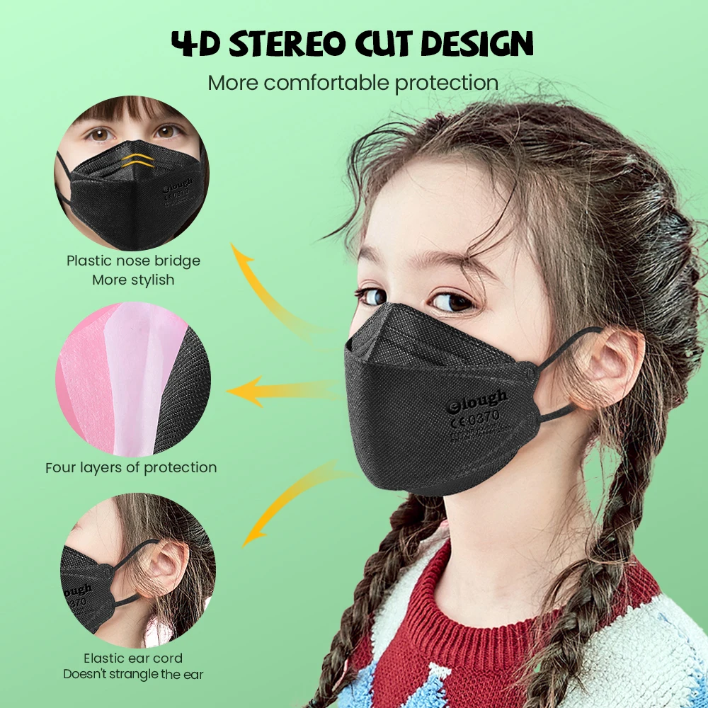 Elough маски FPP2 для детей 6 12 лет корейские Mascarilla Infantil Resauble 4 слойная FFP2 KN95 детская