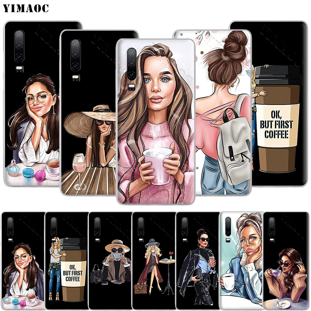 YIMAOC Vogue принцесса девушки кофе чехол для телефона Huawei Honor 20 Note 10 9X 9 8X 8C 7A 7X 7C 6A Lite