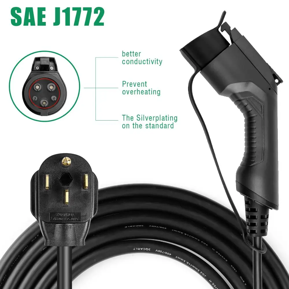 Зарядное устройство для электромобиля 40A тип 1 SAE J1772 портативный зарядный бокс EVSE