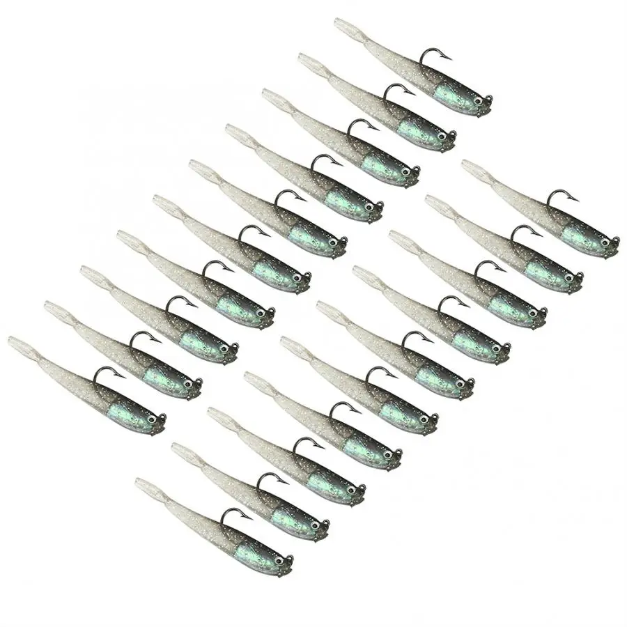 10 шт. 7 5 см 3D глазами Мягкая силиконовая приманка Lead Jig Head Рыболовная Приманка