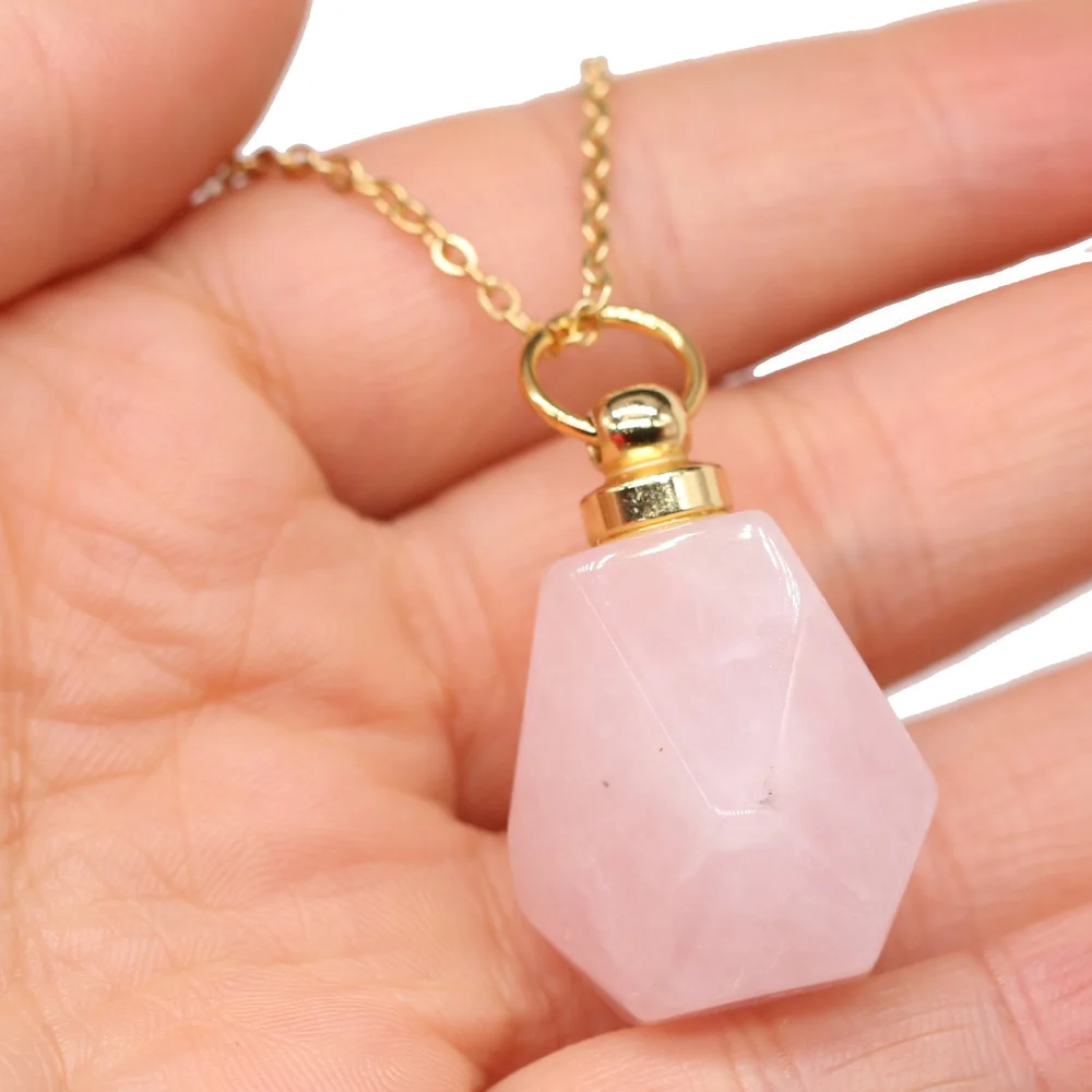 Натуральный камень ожерелье подвеска флакон духов с украшением в виде