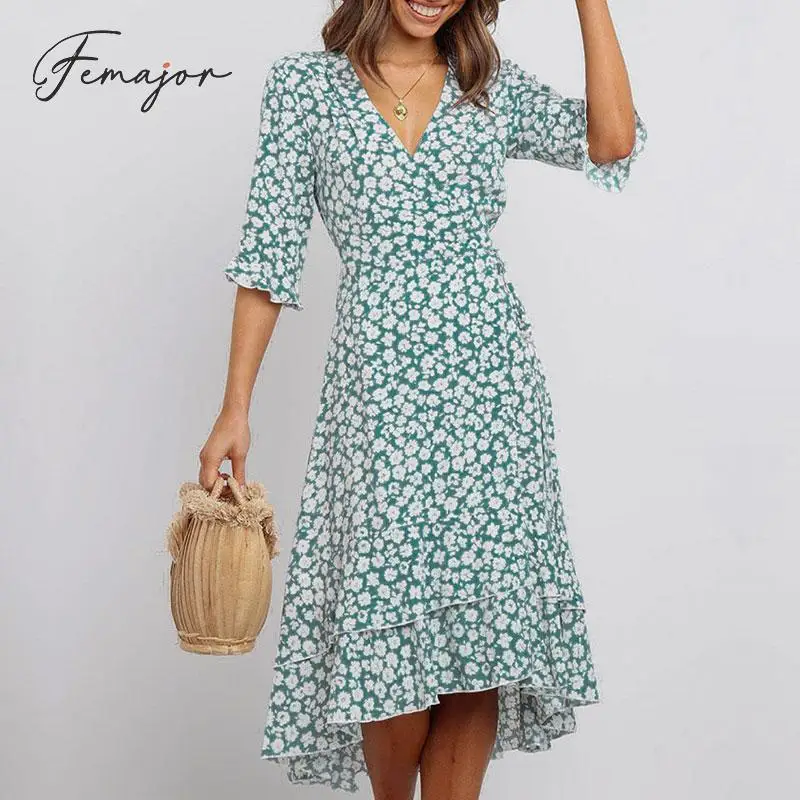 Женское винтажное платье миди с цветочным принтом осенне-зимнее модное высокой