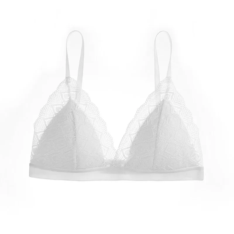 Новинка кружевной бюстгальтер с шелковой подкладкой без стальных колец