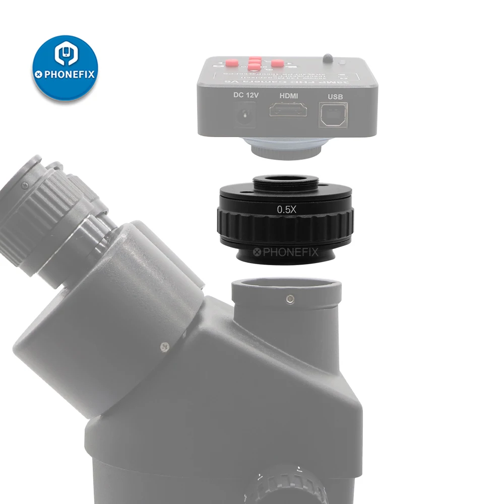 

CTV 0.35X / 0.5X / 1X Microscope Adapter Ring focus adjustable C mount Adapter for New Trinocular Stereo Microscope Camera Port