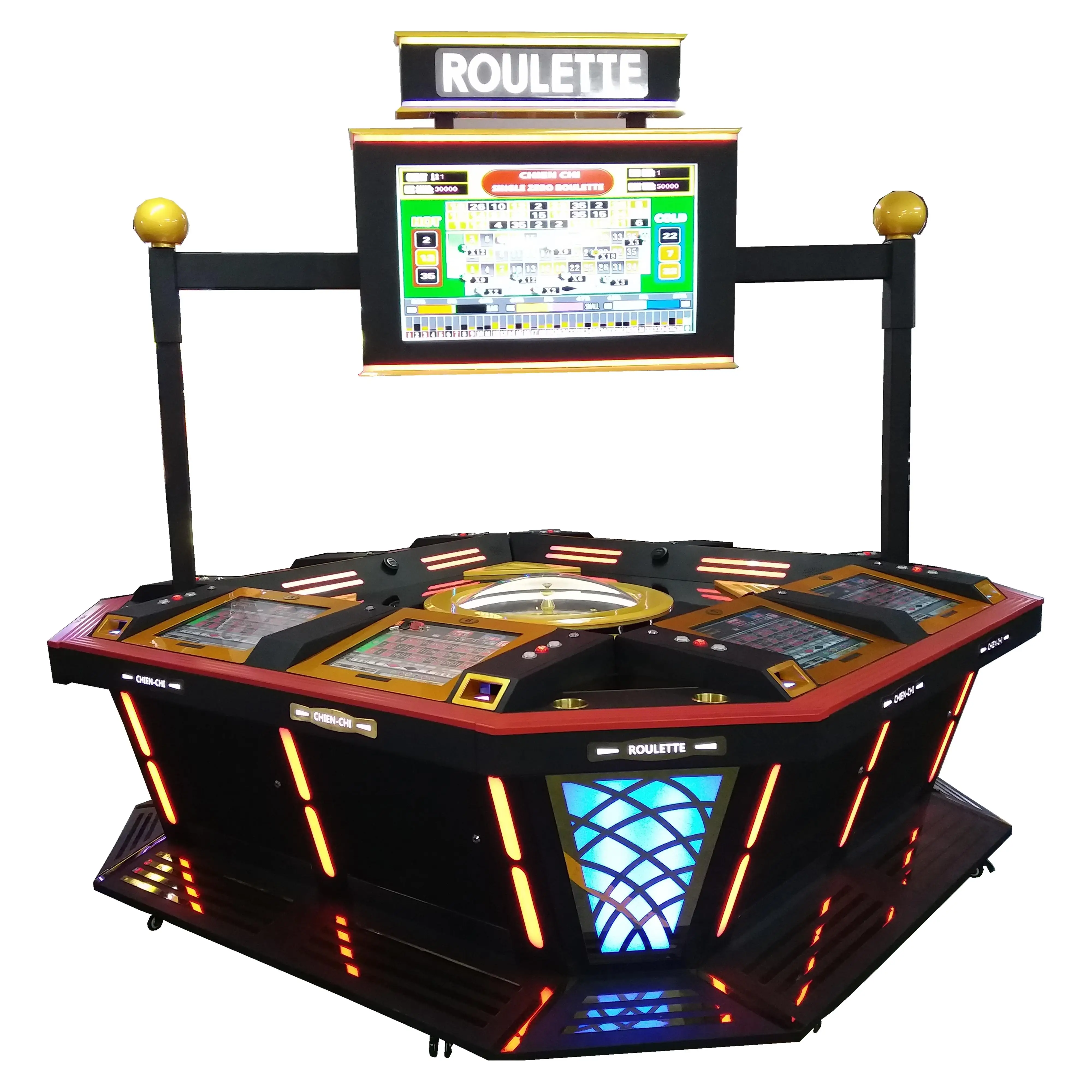 Hot Sale in Latin America Luxury Casino Equipment 8 Players Roulette Wheel Video Game Machine Factory Price