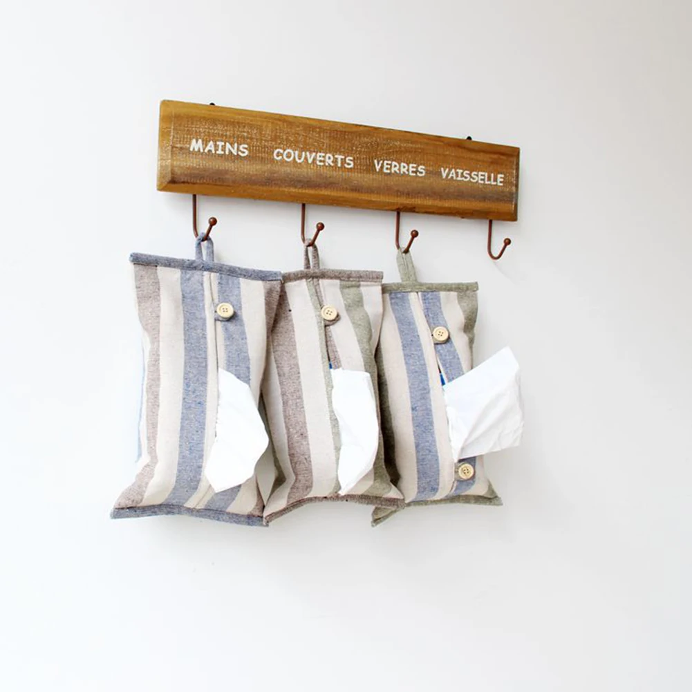 Многоразовая полосатая салфетка в стиле пэчворк бумажный держатель Контейнер