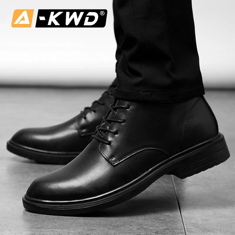 Новые повседневные черные мужские туфли официальные для мужчин обувь из