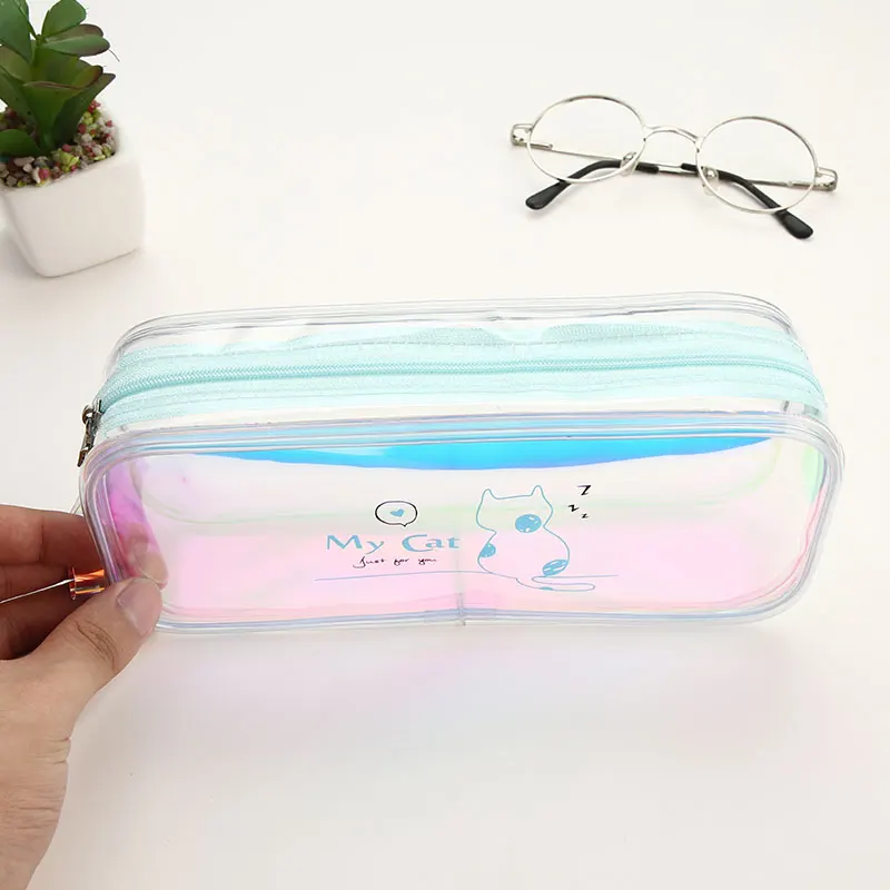 TOPSTHINK пенал прозрачный большой канцелярский чехол милый кролик ПВХ школьный для