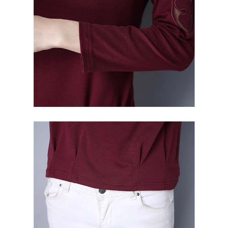 

2021 New Fashion Long Sleeve Women Blouse Tops Casual Plus Size Lace Shirt Blouses O-neck Women Pullover Clothes Femme 7137 50