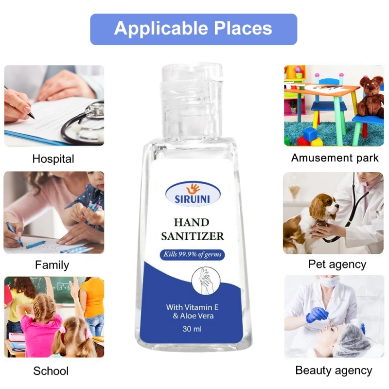Портативный Дезинфицирующий Гель для рук 30 мл 75% бактериостатический гель жидкое