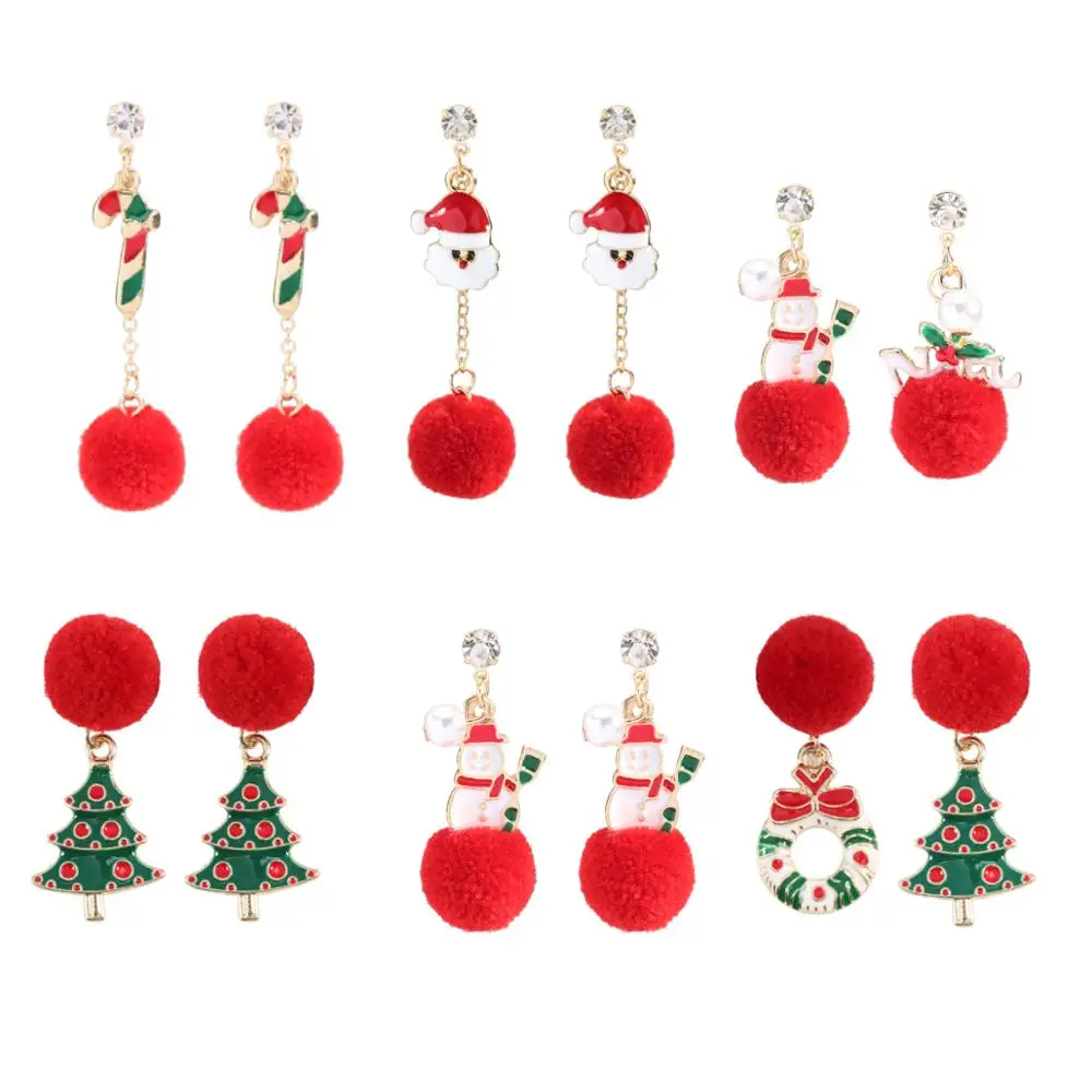 2019 новые красные рождественские серьги для рождества Санта Клаус Висячие