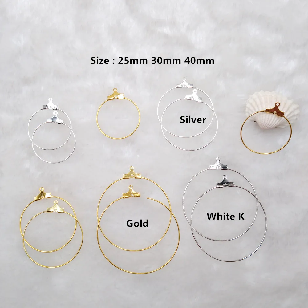 Новая бижутерия 10 шт. круглые с подвесным большим кольцом для ушей