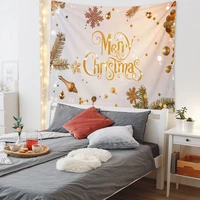 2021 new christmas tapestry wall hanging festival tapestry leaf bells pattern printed tapestry decor home living room party