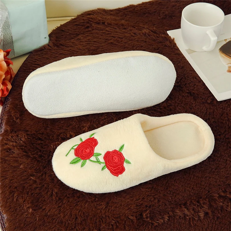

Women Men Unsexy Warm Flower Slipper IndoorsAnti-slip Winter House Shoes zapatillas de casa mujer A60