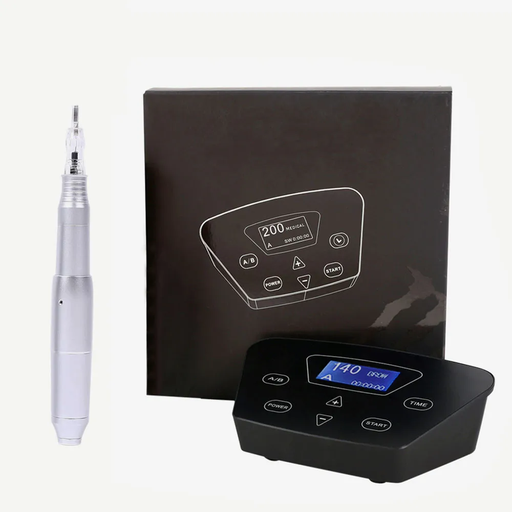 Silver pen Профессиональная тату-машинка для бровей, ручка для перманентного макияжа бровей, микроблейдинг, макияж, сделай сам, набор с иглой для татуировки - Цвет: Silver pen