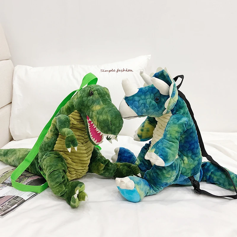 2022 Fashion 3D Dinosaur Backpack parent-child Creative Cute Animal Cartoon Plush Backpack Dinosaurs Bag for Children Kids Gifts