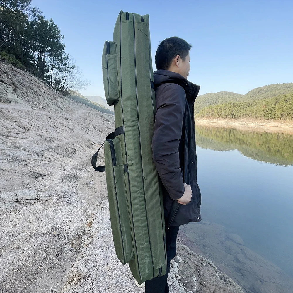 Сумка для рыболовных снастей чехол с трехслойной Складной Удочкой катушкой