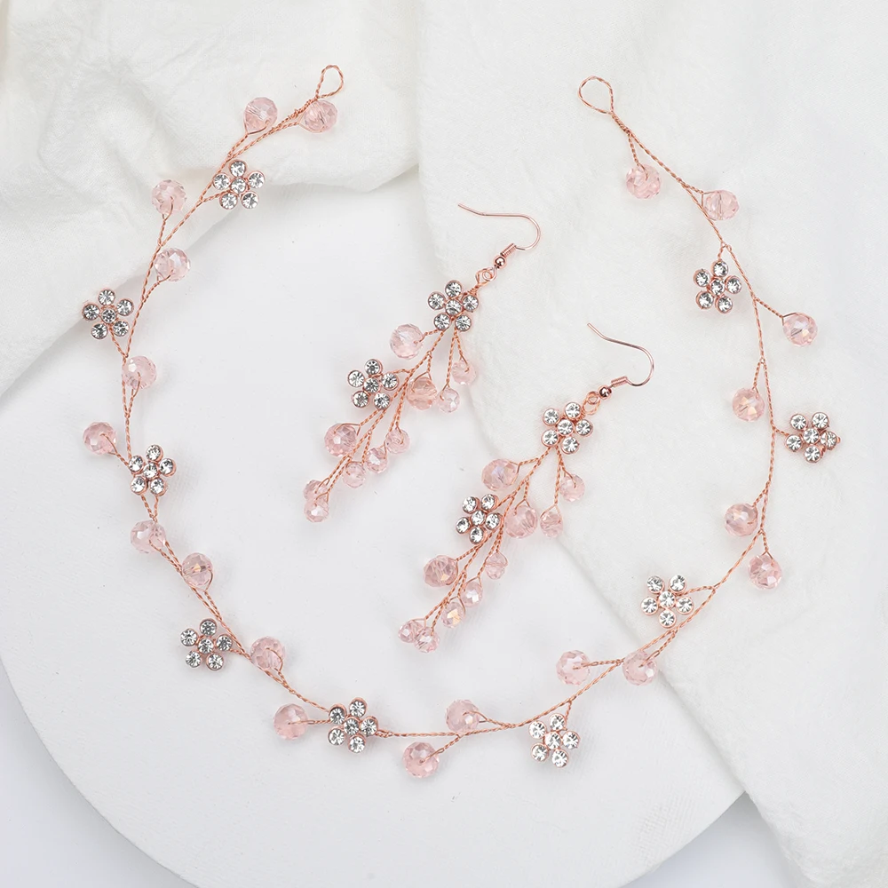 Набор свадебных аксессуаров из розового золота свадебные украшения для волос