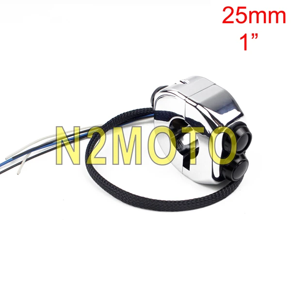 25mm chrome black 14 цветов " 7/8" Руль M-коробкой многопозиционного переключателя 22/25 мм рукоятка переключатели Управление для Harley Bobber Chopper Cafe Racer - Цвет: 25mm chrome black