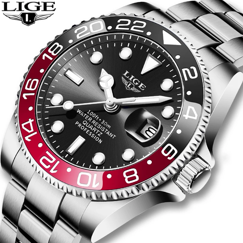 2021 новые часы для ныряльщиков мужчин LIGE брендовые Роскошные из нержавеющей стали