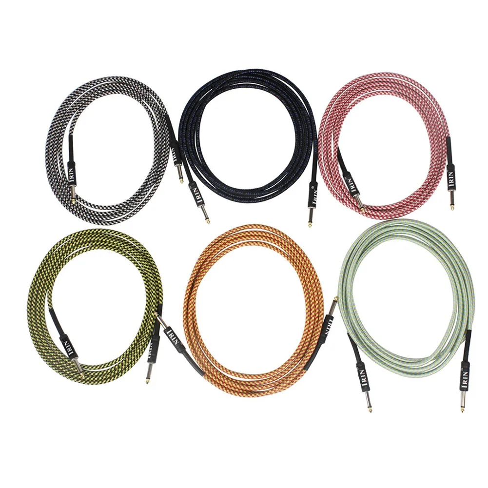 

6m&20ft Electric Guitar Cable Wire Cord 6.35mm Jack Electric & Bass & Acoustic To Amplifier Accessories Musical Instruments