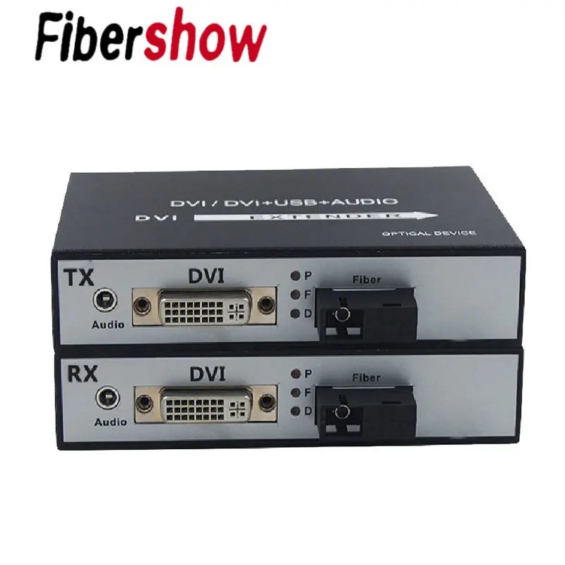 DVI Оптоволоконный конвертер 1080 P волоконно-оптический видео удлинитель KVM (DVI + USB) к