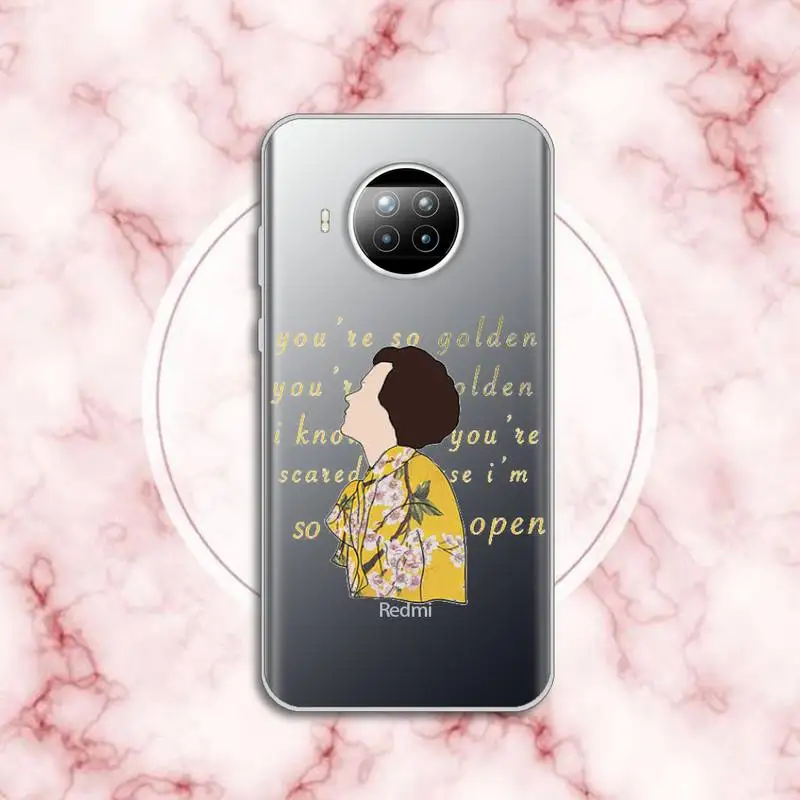 

Harry Styles you are so Golden cartoon luxury Phone Case cover Transparent for Xiaomi Redmi note 10 t 8 9 pro lite 11