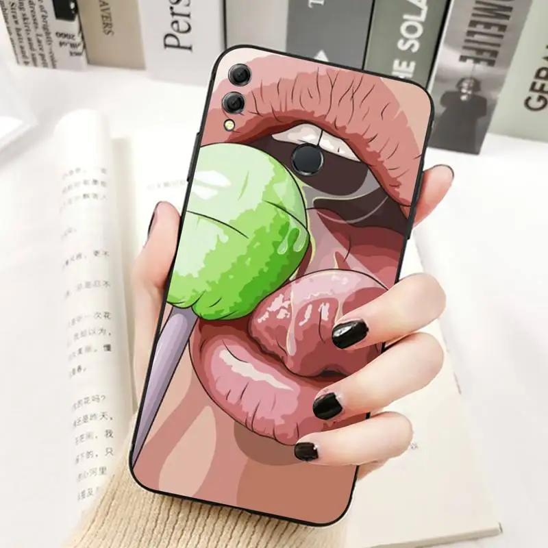 TOPLBPCS сексуальный женский красный губы горячая девушка чехол для телефона Huawei Honor