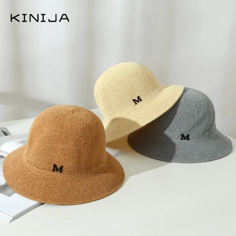 Шляпа от солнца с широкими полями для женщин Пляжная Соломенная Панама защитой