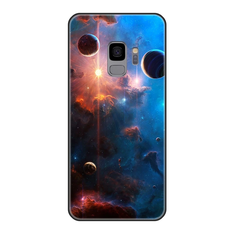 Черная Звездная космическая задняя крышка для Samsung Galaxy S8 S9 Plus S5 S6 S7 Edge мягкий