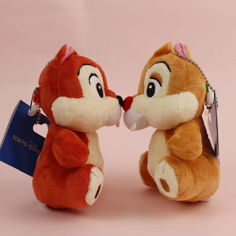 2pcs 11cm Chip And Dale Disney Plush Toys Keychains Women Brooch Kawaii Accessorie small animals For Backpack Gift To Girlfriend - купить по