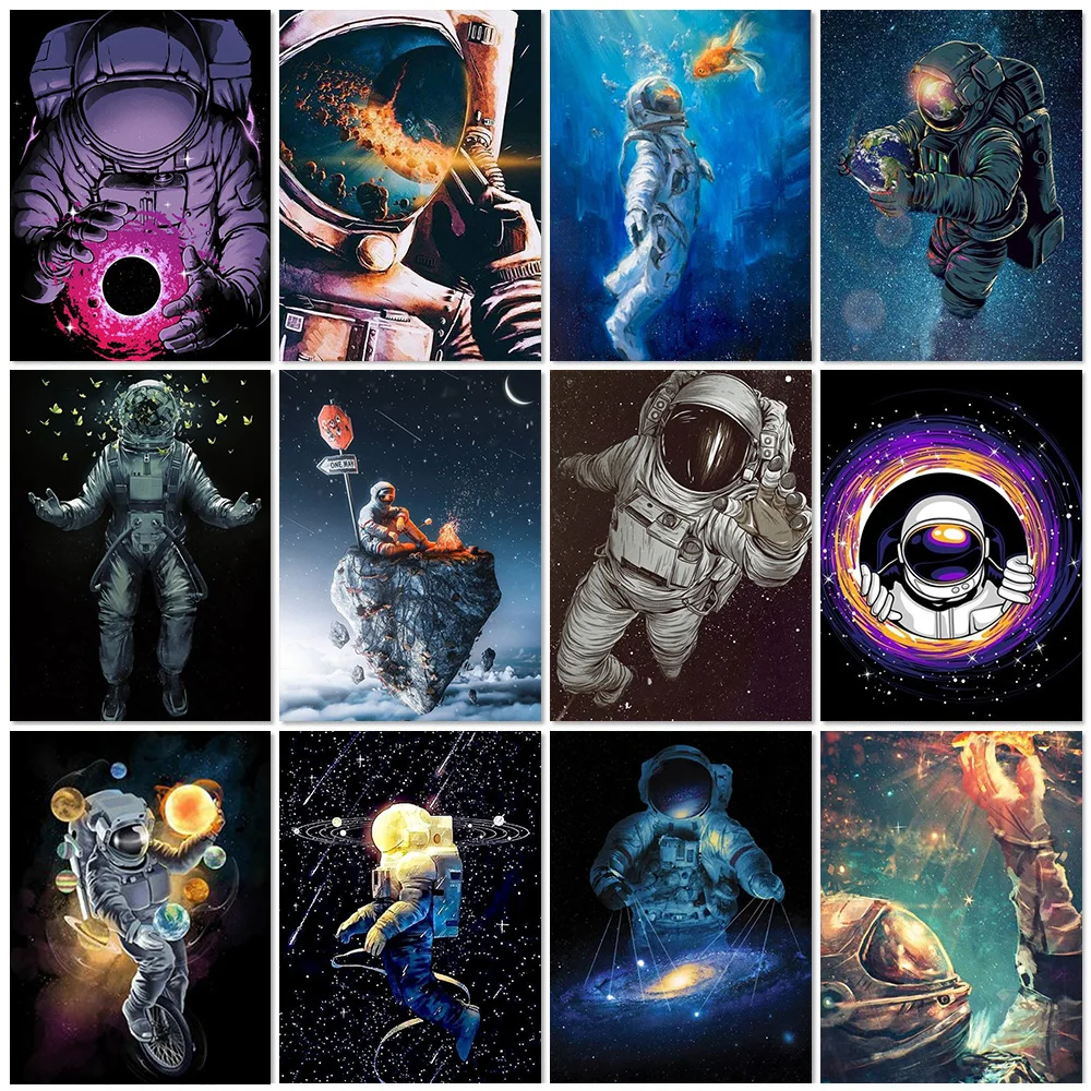 Полноразмерная 5D картина сделай сам из мультфильма космический человек страз