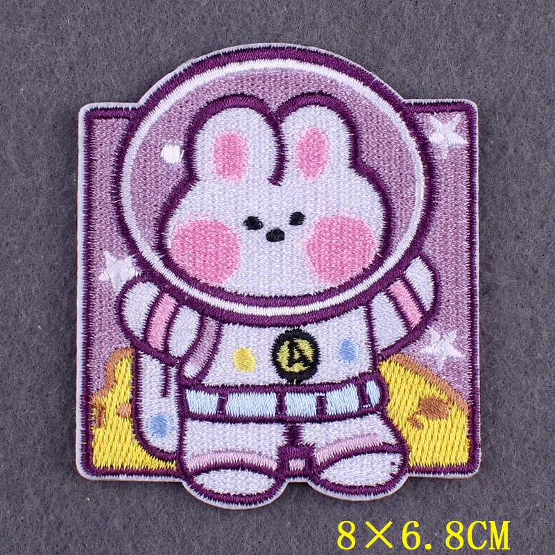 

Cartoon Astronaut Patches For Clothing UFO Patch Iron-On Patches On Clothes Heat-adhesive Embroidered Patches On Clothes Stripes