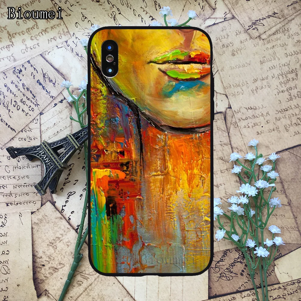Bioumei современный художественный картина маслом мягкий ТПУ чехол для Iphone 11 Pro Max XR X