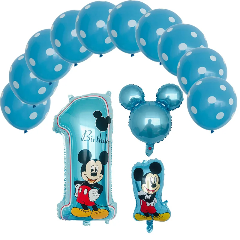 blue-13pcs 13 шт. Микки Мышь тема вечерние Микки и Минни Маус серии комплект шаров globos День Святого Валентина день детей день рождения вечерние украшения Дети воздушные шары - Цвет: blue-13pcs