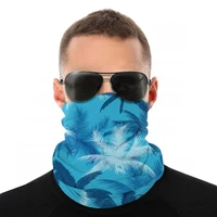 Bandana Face Shield Tube Scarf Tropical Palm Leaves Blue Neck Breathable Headband Men 2020