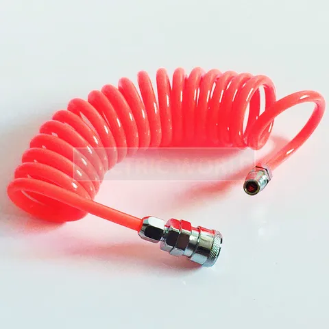 Трубка из полиуретана 8*5 мм Спиральная воздушная труба ПУ пружинная трубка Воздушная труба Компрессорный шланг с/без разъема Пневматический шланг Труба спиральная воздушная труба