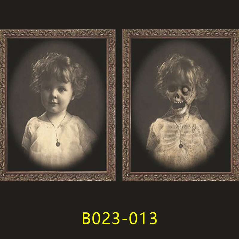 B023-013 Страшный Хэллоуин бар дом с привидениями 3D Изменение лица художественная картина рамка сценическое украшение реквизит гостиная живопись Fd - Цвет: B023-013