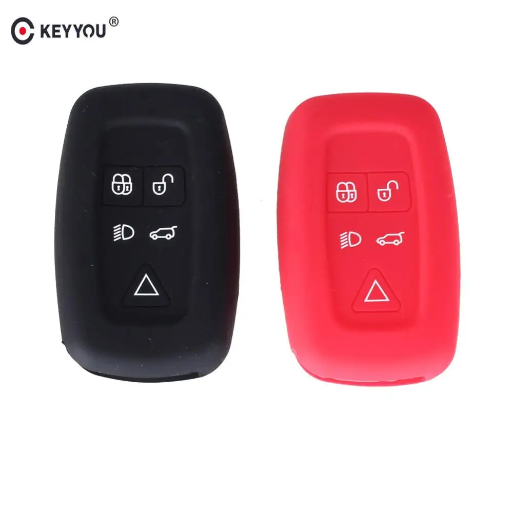Силиконовый чехол KEYYOU для Smart Remote Key 5 кнопок Land Rover Discovery 4 Range | Автомобили и