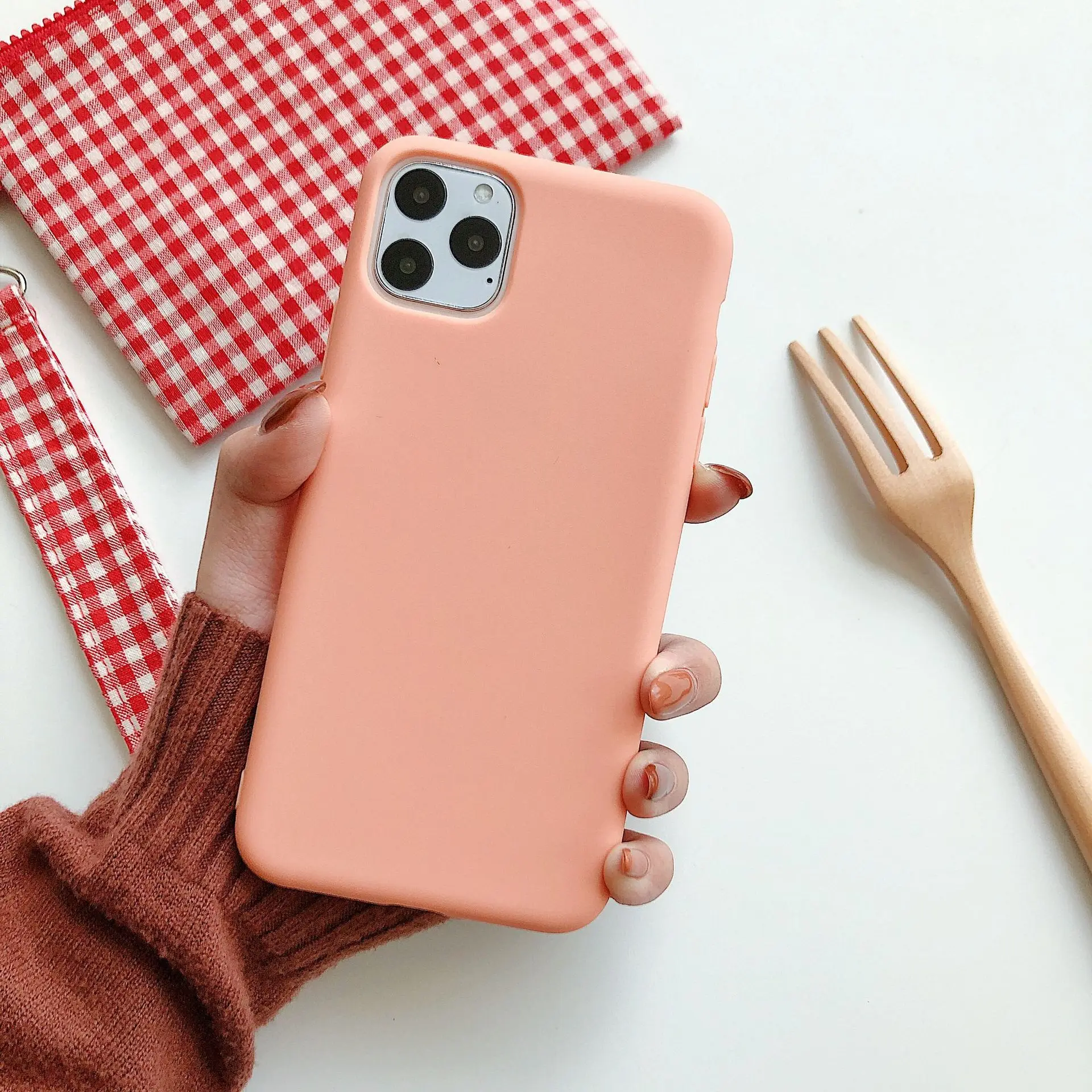 Чехол для iPhone 11 12 Pro Max X XS XR плоский чехол Макарон Для 8 7 6 6s Plus телефона мягкая